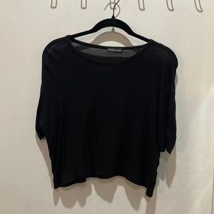 PrettyLittleThing Black Flowy Crop Top
